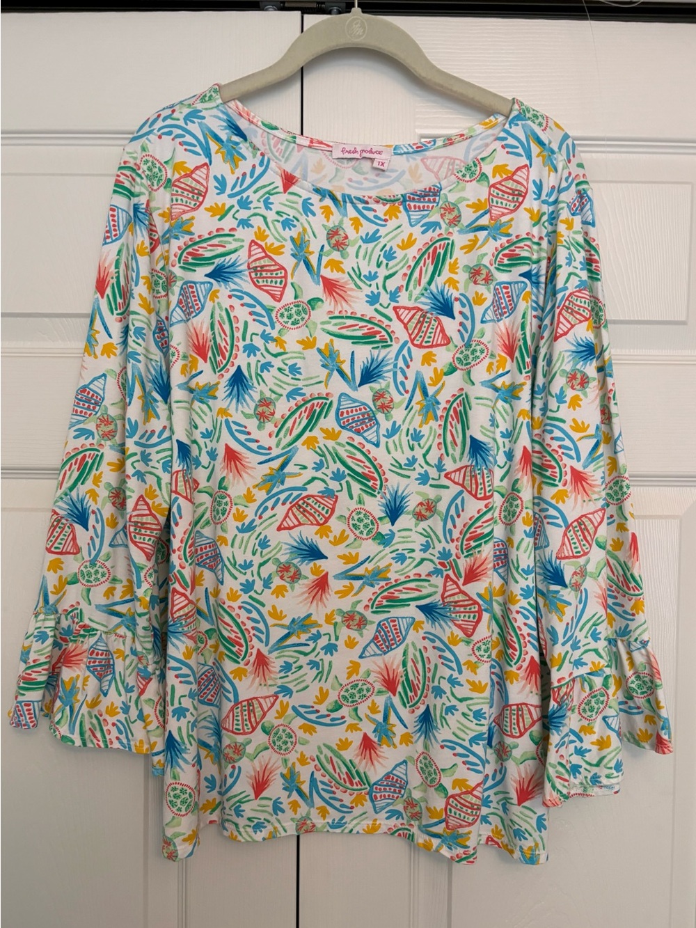 Fresh Produce Clothing Co Ocean Themed long sleeved tee top Size 1X